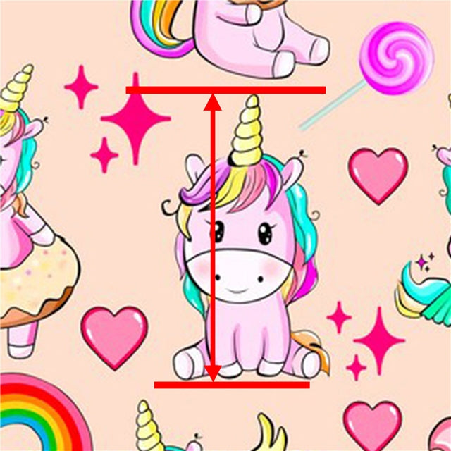 Unicorn Rainbows Donuts Textured Liverpool/ Bullet Fabric with a textured feel