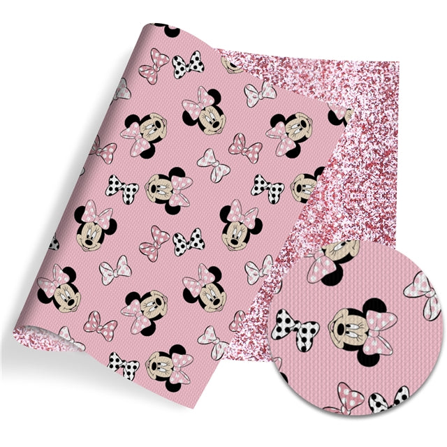 Mouse Glitter Double Pattern Faux Leather Sheet FeeFiFauxLeather