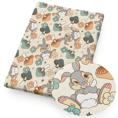 Thumper Easter Litchi Printed Faux Leather Sheet Litchi has a pebble like feel with bright colors