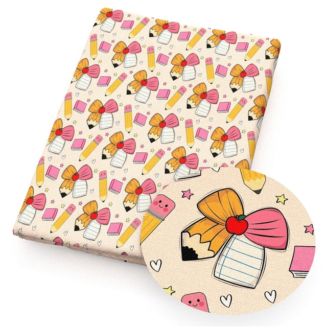 Back To School Printed Faux Leather FeeFiFauxLeather