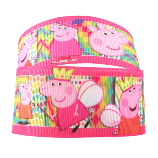 Peppa Pig 1 Yard Printed Grosgrain Ribbon 1 1/2 inch wide FeeFiFauxLeather