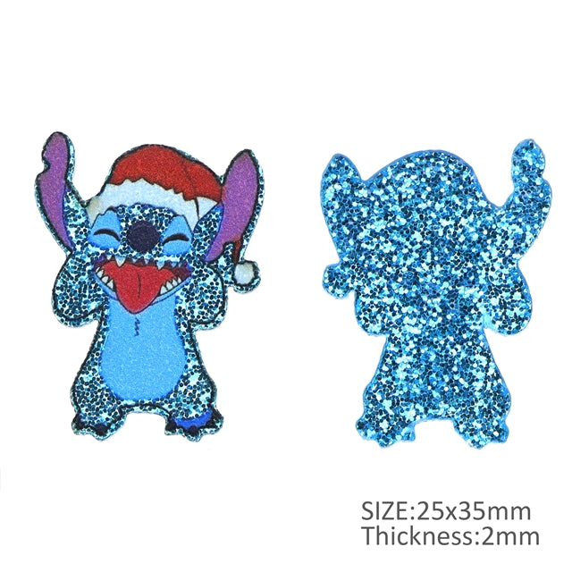 Blue Alien Christmas Glitter Resin 5 piece set FeeFiFauxLeather