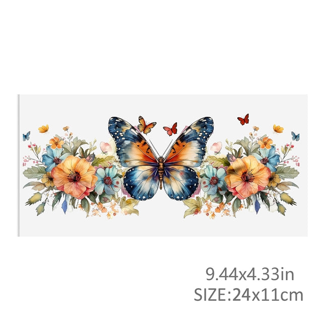 Butterflies Floral UV DTF Cup Wrap – Decorative Wrap for DIY Drinkware Projects FeeFiFauxLeather