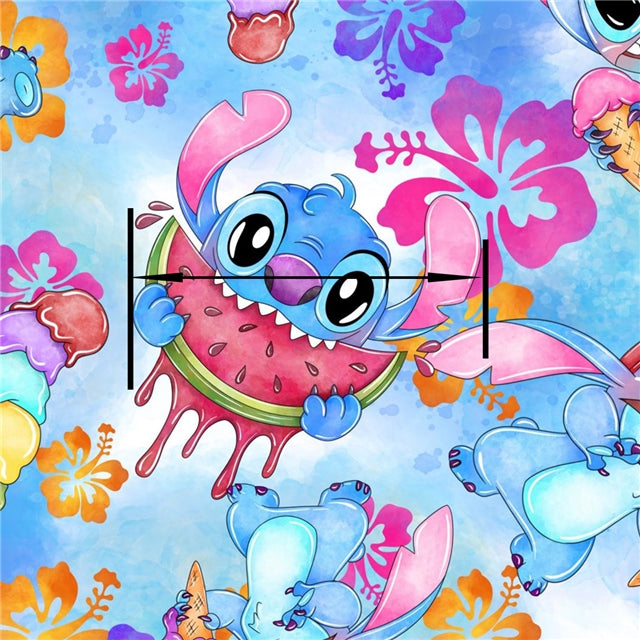 Blue Floral Fine Glitter Faux Leather Sheet – Cartoon Character Smooth Material for DIY Accessories FeeFiFauxLeather