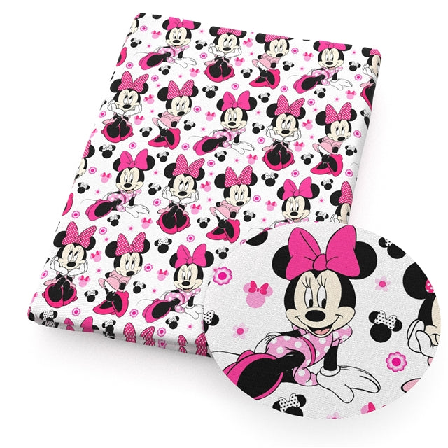 Mouse Litchi Printed Faux Leather Sheet Litchi has a pebble like feel with bright colors