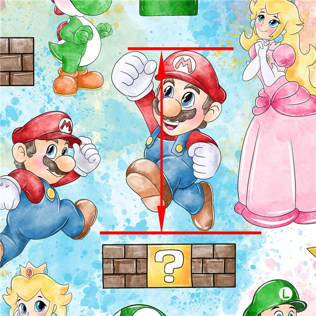 Princess Peach Super Mario Printed Smooth Faux Leather Sheet FeeFiFauxLeather