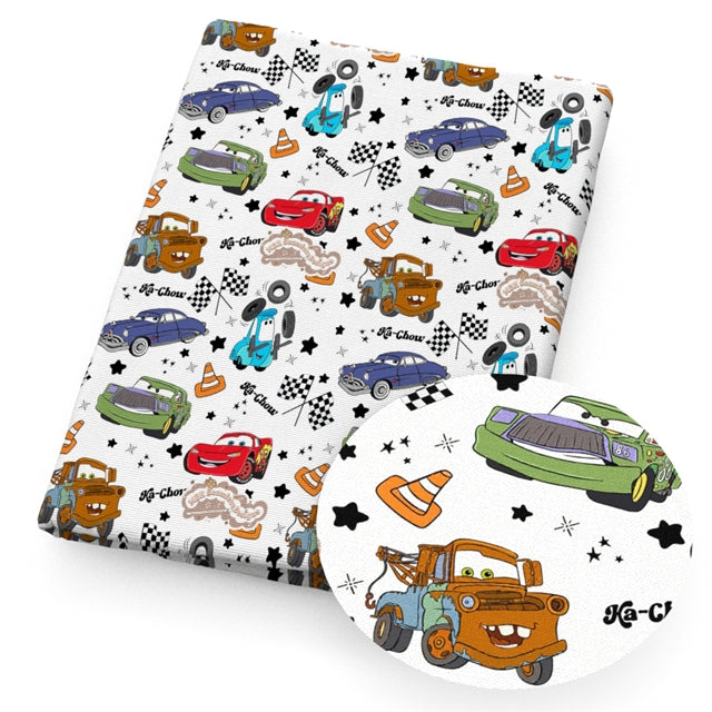 Cars Printed Faux Leather Sheet FeeFiFauxLeather