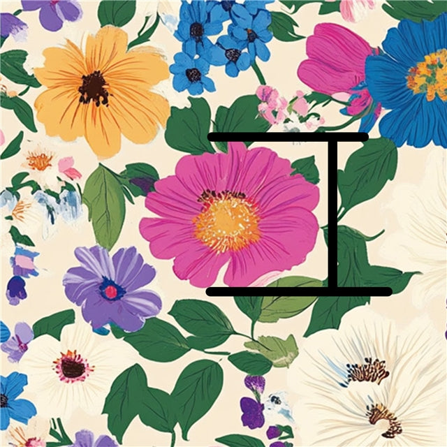 Floral Smooth Printed Faux Leather Sheet