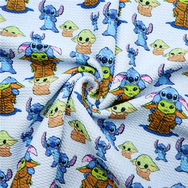 Blue Alien Printed Fabric