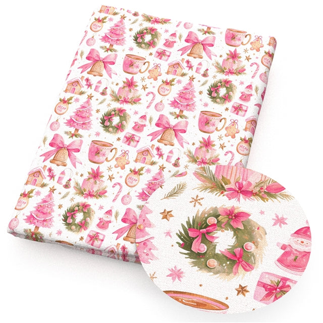 Christmas Faux Leather Sheet – Cartoon Character Smooth Material for DIY Accessories FeeFiFauxLeather