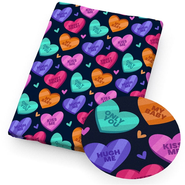 Valentine Hearts Printed Faux Leather Sheet FeeFiFauxLeather
