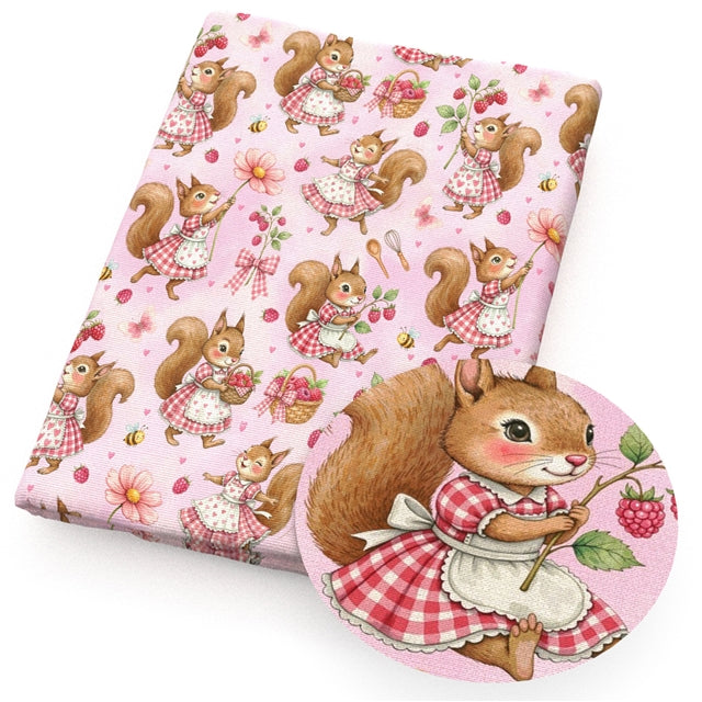 Squirrel Printed Faux Leather Sheet FeeFiFauxLeather