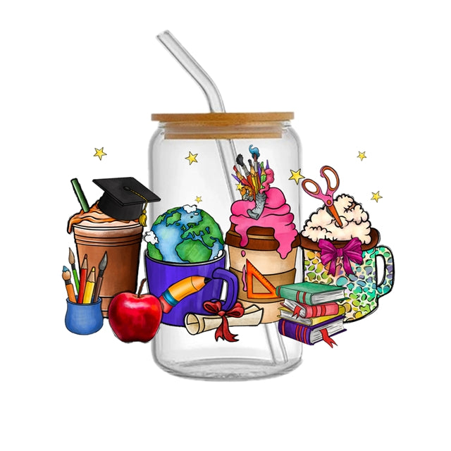 Back To School UV DTF Cup Wrap – Easy Cup Wrap for Tumblers & Projects FeeFiFauxLeather
