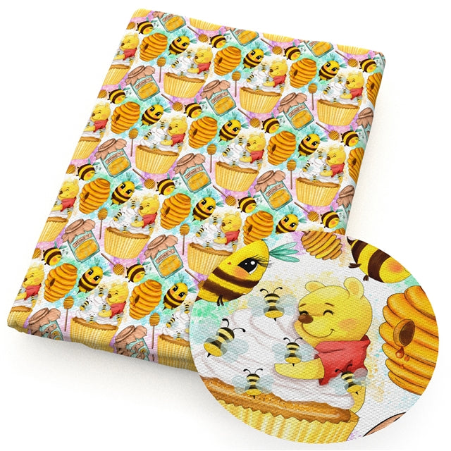 Honey Bear Litchi Faux Leather Sheet