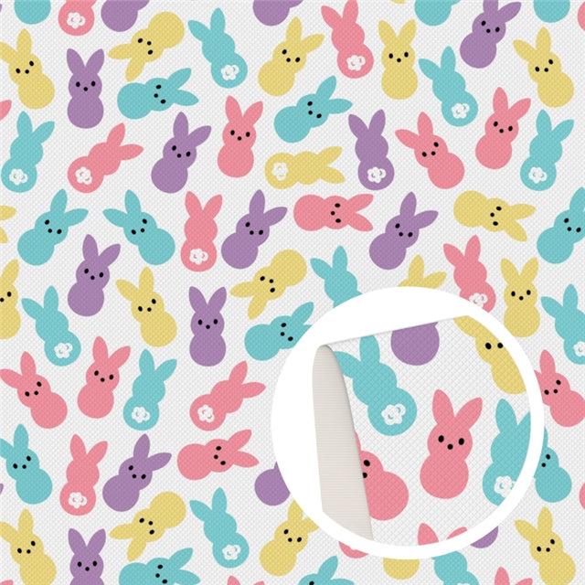 Easter Peeps Printed Faux Leather Sheet