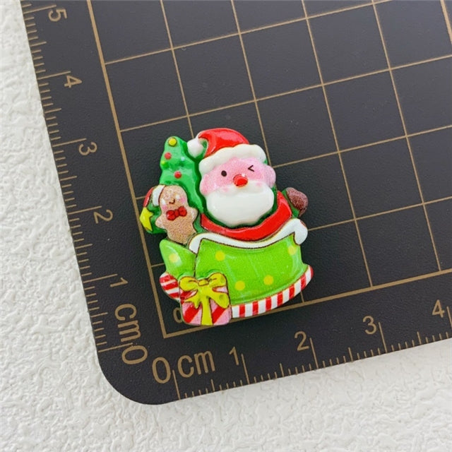 3-D Christmas Flat Back Resin Centerpiece 2 pieces per order FeeFiFauxLeather