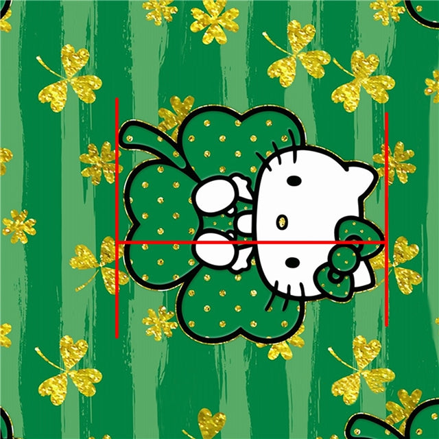 Lucky St Patrick’s Day Litchi Printed Faux Leather Sheet Litchi has a pebble like feel with bright colors