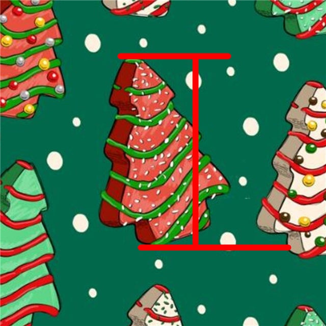Christmas Tree Snacks Bullet Printed Fabric FeeFiFauxLeather