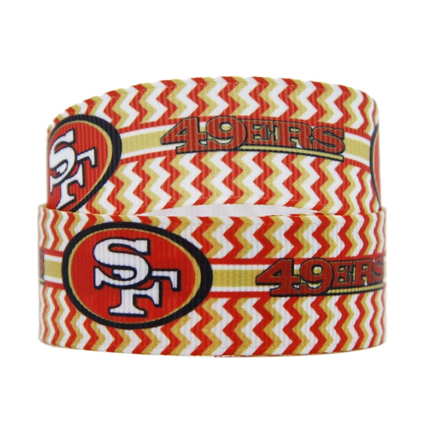 49ers 1 Yard Printed Grosgrain Ribbon FeeFiFauxLeather