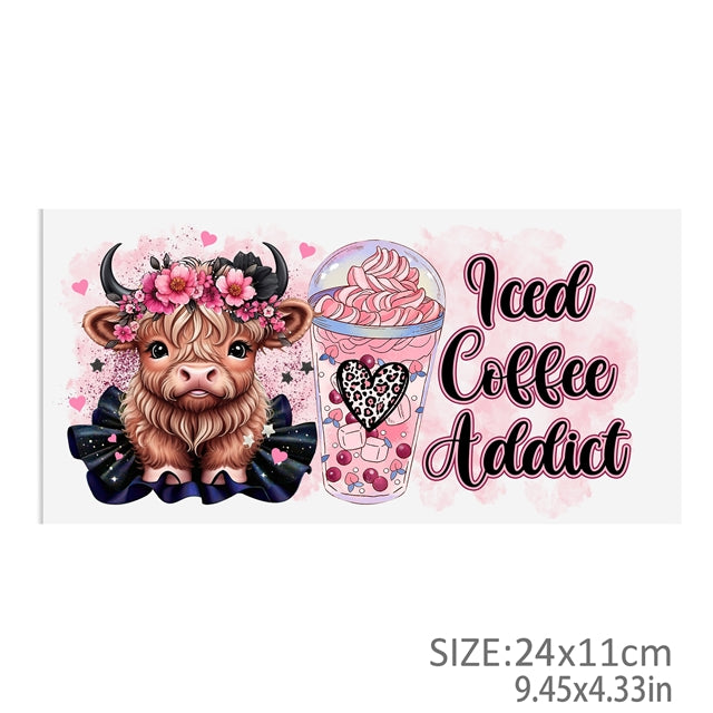 Cow UV DTF Cup Wrap – Farm Animal Tumbler Wrap for DIY Drinkware