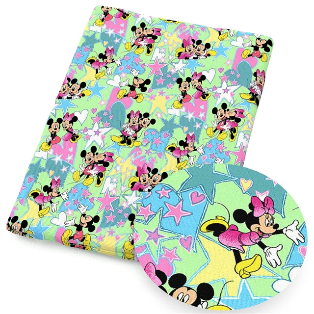 Mouse Printed Faux Leather Sheet FeeFiFauxLeather