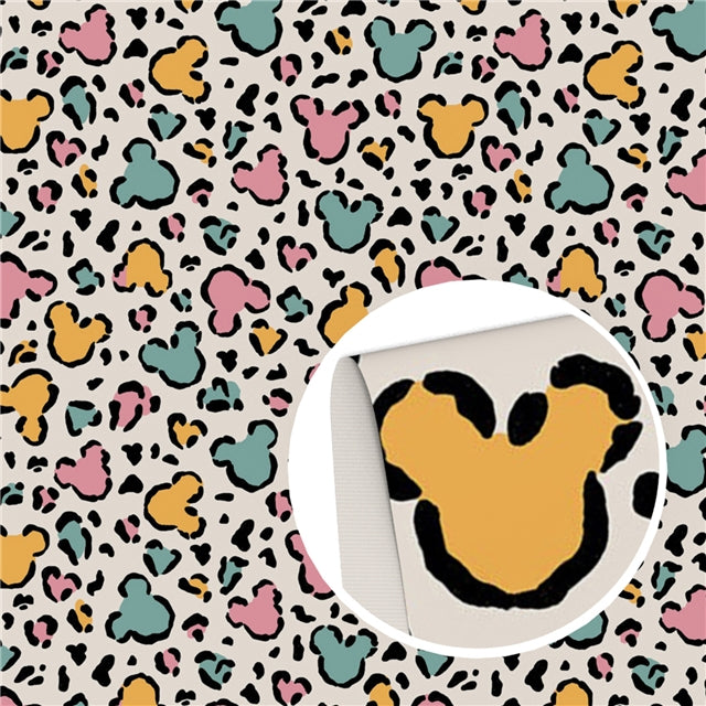 Mouse Leopard Printed Faux Leather Sheet FeeFiFauxLeather