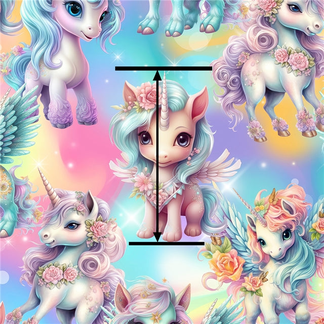 Unicorns Print Bullet Fabric