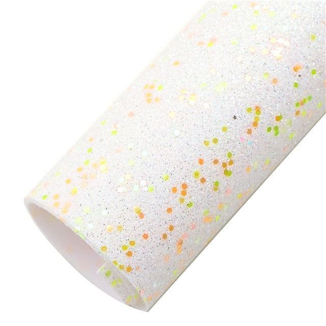 Holographic Chunky Glitter Printed Faux Leather FeeFiFauxLeather