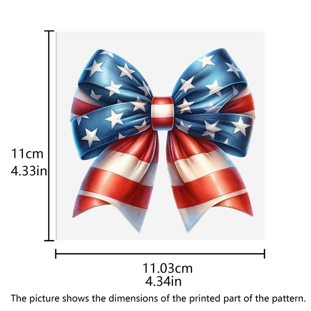 Bow Red White and Blue UV DTF Cup Wrap – Patriotic Tumbler Wrap for DIY Drinkware FeeFiFauxLeather