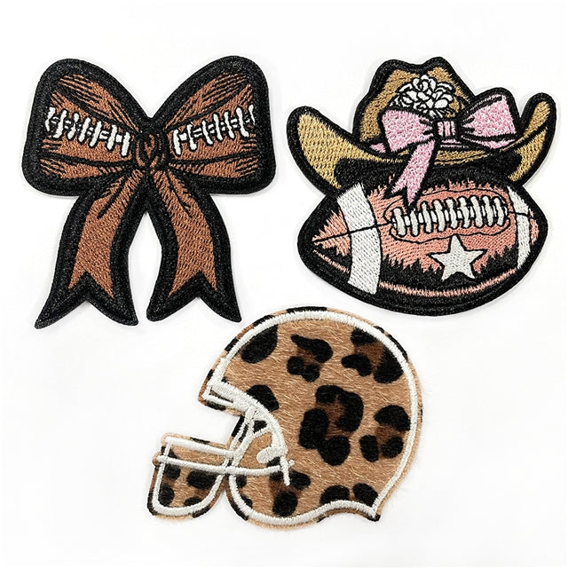 Cowboy Hat Football Embroidery Patch