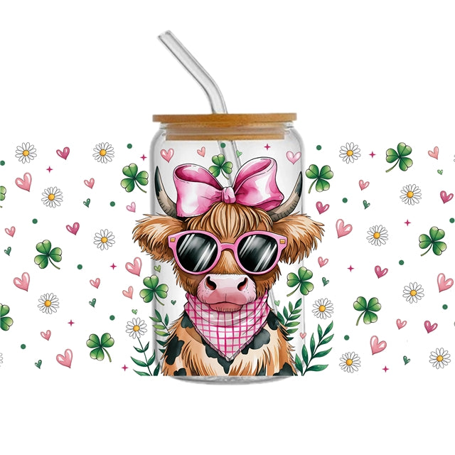 Cow UV DTF Cup Wrap – Farm Animal Tumbler Wrap for DIY Drinkware
