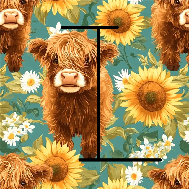 Cow Daisies Sunflower Floral Textured Liverpool/ Bullet Fabric