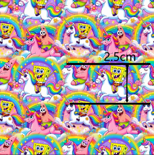 Spongebob Printed Faux Leather FeeFiFauxLeather