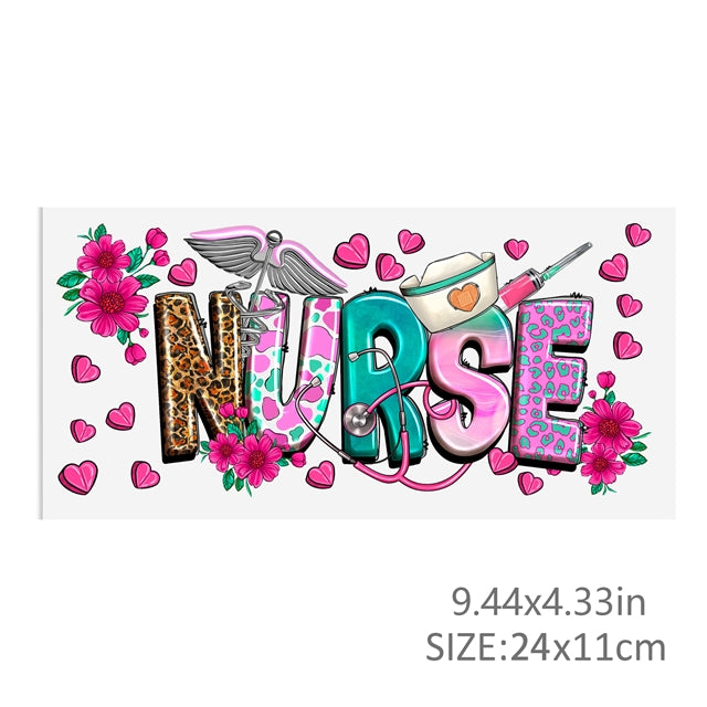 Nurse UV DTF Cup Wrap – Easy Cup Wrap for Tumblers & Projects FeeFiFauxLeather