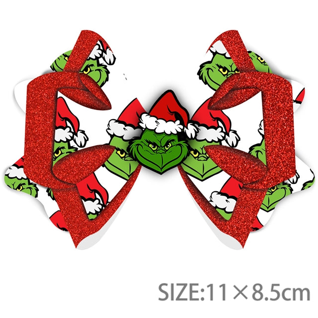 The Grinch Christmas Printed Faux Leather Pre-Cut Bow Includes Centerpiece