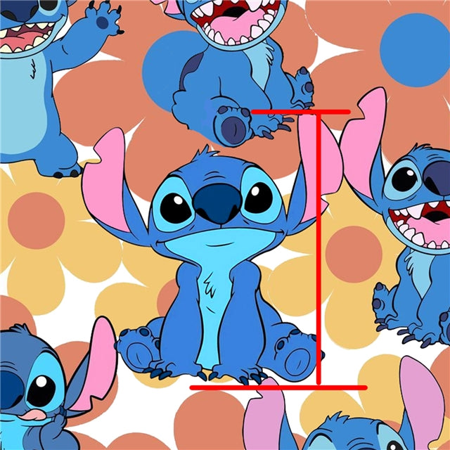 Blue Alien Printed Smooth Faux Leather Sheet FeeFiFauxLeather