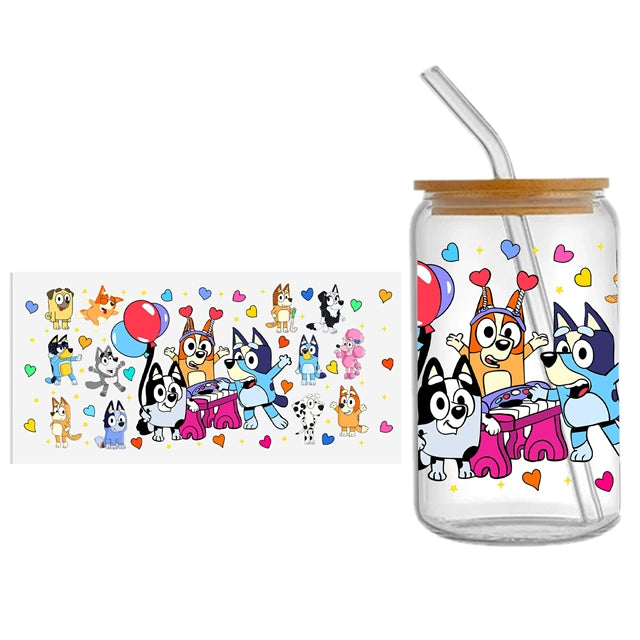 Blue Dog UV DTF Cup Wrap – Easy Cup Wrap for Tumblers & Projects FeeFiFauxLeather