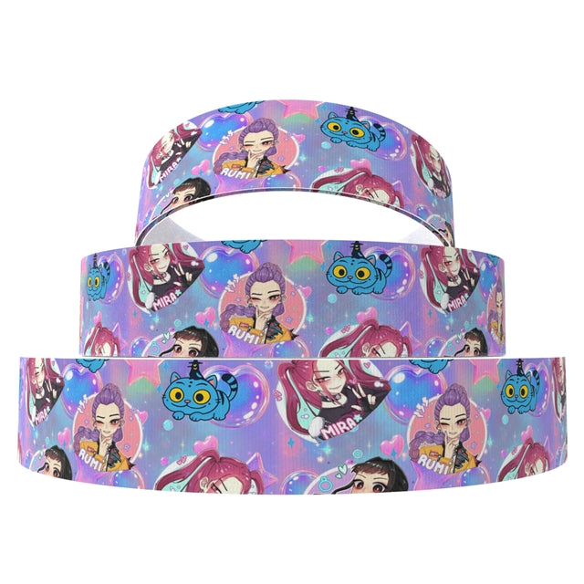 K-Pop Ribbon 1 Yard Printed Grosgrain Ribbon 1 1/2 inch wide FeeFiFauxLeather