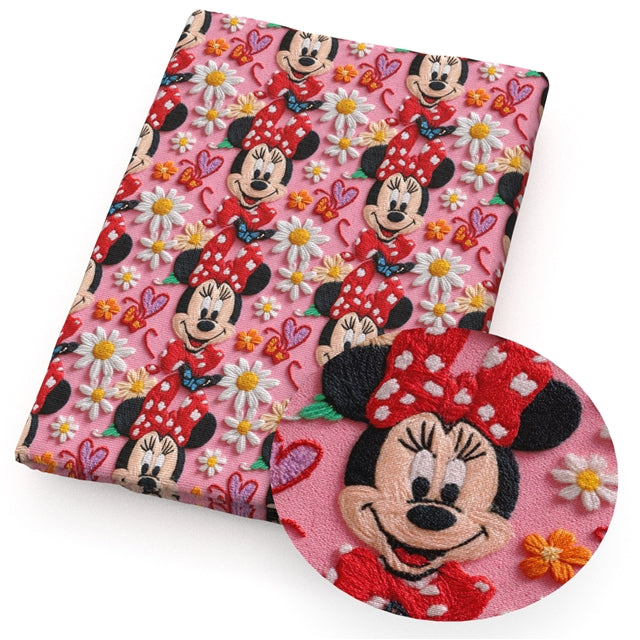 Mouse Faux Leather Sheet – Cartoon Character Smooth Material for DIY Accessories FeeFiFauxLeather