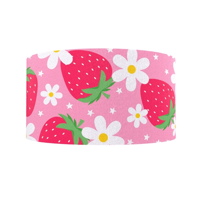 Strawberry 1 Yard 1 1/2 Inch Wide Printed Grosgrain Ribbon FeeFiFauxLeather
