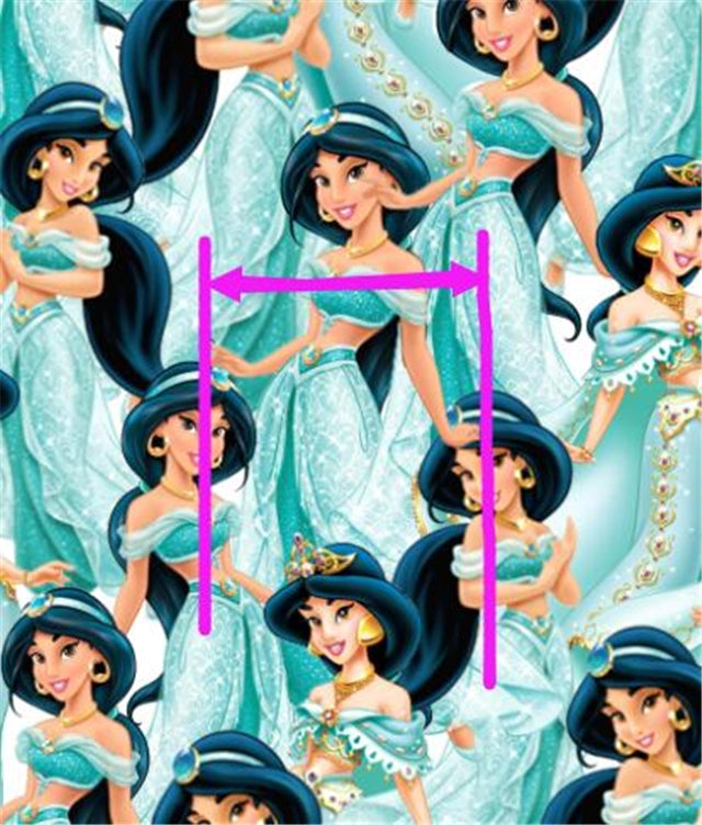 Princess Jasmine Print Smooth Faux Leather Sheet FeeFiFauxLeather