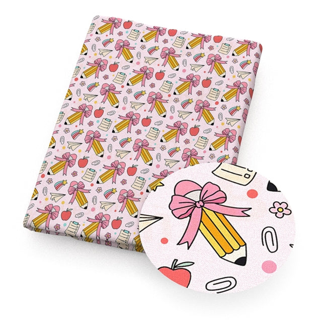 Back To School Print Bullet Fabric FeeFiFauxLeather