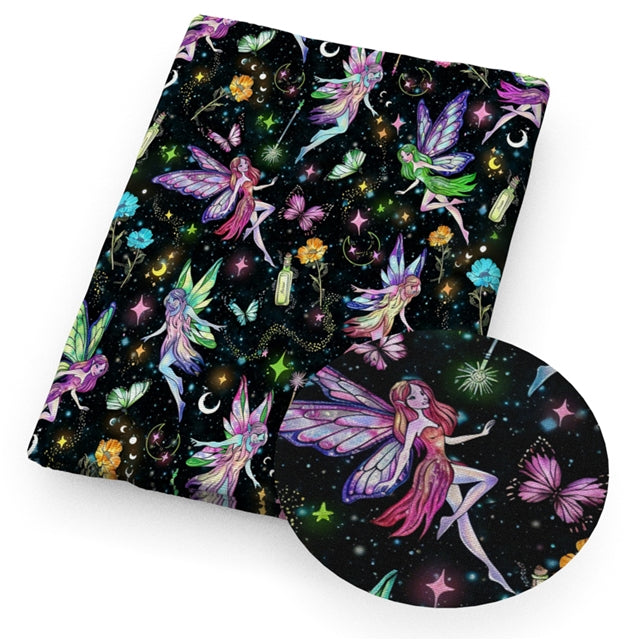 Fairies Printed Faux Leather FeeFiFauxLeather