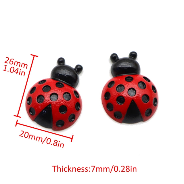 3-D Ladybug Acrylic Resin 5 piece set FeeFiFauxLeather
