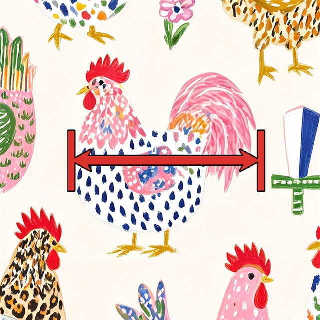 Chickens Farm Printed Faux Leather Sheet FeeFiFauxLeather