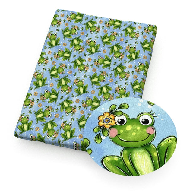 Frogs Bullet Printed Fabric FeeFiFauxLeather