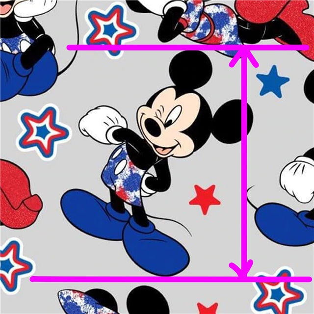 Red, White and Blue Mouse Litchi Printed Faux Leather Sheet