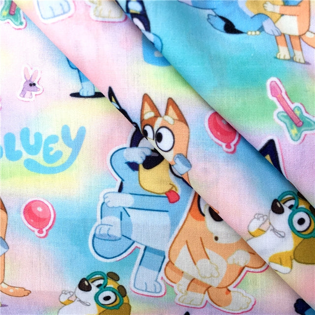 Blue Dog Printed Fabric