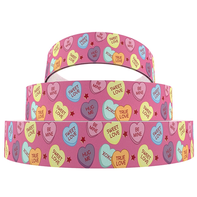 Valentine 1 Yard Printed Grosgrain Ribbon 1 1/2 inch wide