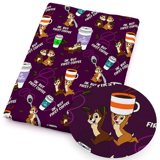 Chipmunks Printed Fabric FeeFiFauxLeather